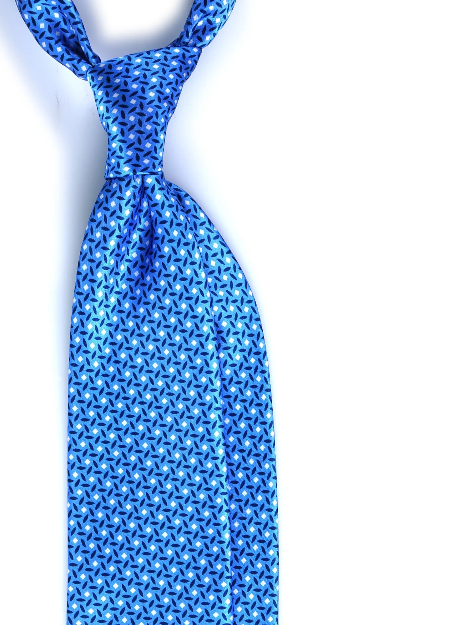 R6 - Light Blue and Blue Stars Tie - Satin Silk